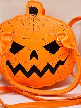 Pumpkin Purse Bag 7.87”x7.09” Halloween Zip Closure NEW Horror Handbag